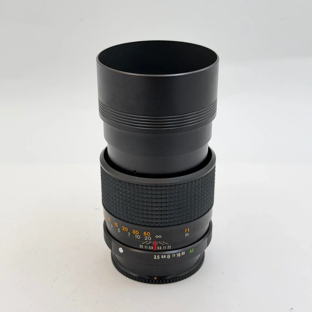 Konica Hexanon AR 135mm F3.5 Telephoto Prime Lens with Case and Caps Japan